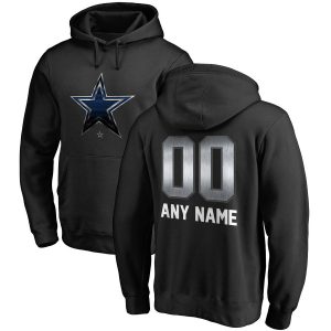 Men’s Dallas Cowboys Black Personalized Midnight Mascot Pullover Hoodie