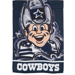 Dallas Cowboys 12” x 18” Suede Justin Patten Flag with Pole